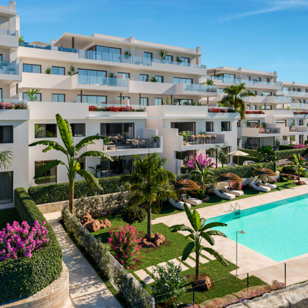 Infografía de la fachada de las 51 viviendas de Casares