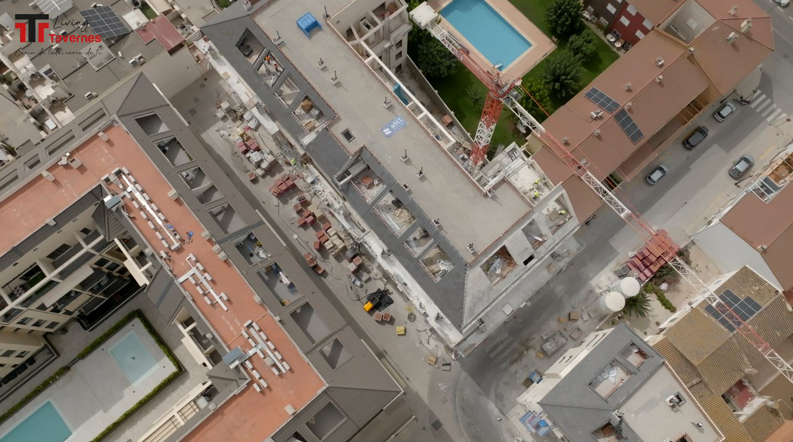 Plano cenital de las 47 viviendas Living Tavernes